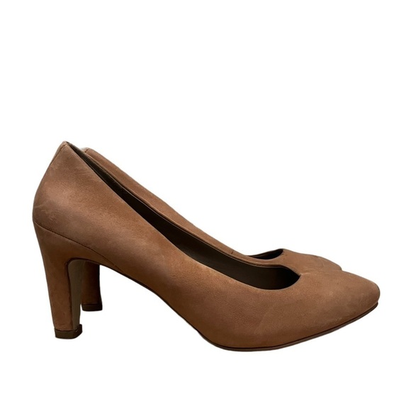 ECCO Camel Brown Almond Toe Leather Pumps 38 - Picture 1 of 6